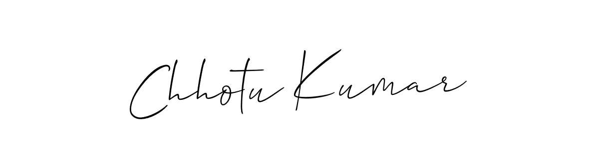 How to make Chhotu Kumar signature? Allison_Script is a professional autograph style. Create handwritten signature for Chhotu Kumar name. Chhotu Kumar signature style 2 images and pictures png