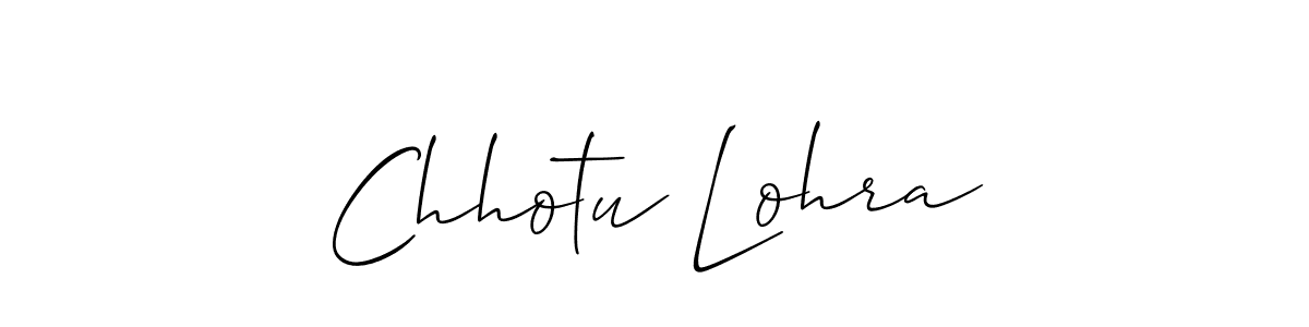 How to make Chhotu Lohra name signature. Use Allison_Script style for creating short signs online. This is the latest handwritten sign. Chhotu Lohra signature style 2 images and pictures png