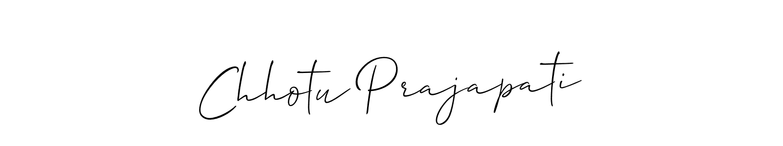 Also we have Chhotu Prajapati name is the best signature style. Create professional handwritten signature collection using Allison_Script autograph style. Chhotu Prajapati signature style 2 images and pictures png