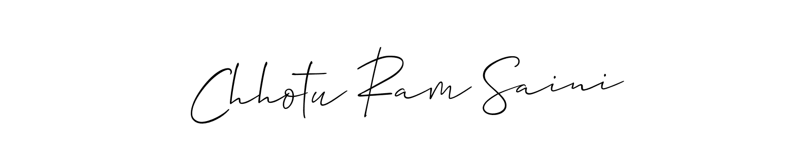 Use a signature maker to create a handwritten signature online. With this signature software, you can design (Allison_Script) your own signature for name Chhotu Ram Saini. Chhotu Ram Saini signature style 2 images and pictures png