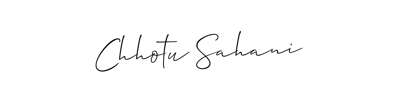 Chhotu Sahani stylish signature style. Best Handwritten Sign (Allison_Script) for my name. Handwritten Signature Collection Ideas for my name Chhotu Sahani. Chhotu Sahani signature style 2 images and pictures png