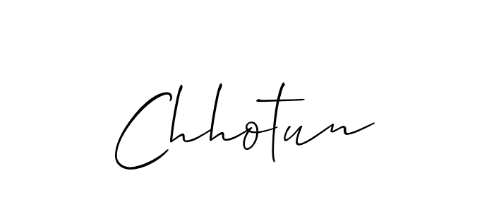 Design your own signature with our free online signature maker. With this signature software, you can create a handwritten (Allison_Script) signature for name Chhotun. Chhotun signature style 2 images and pictures png