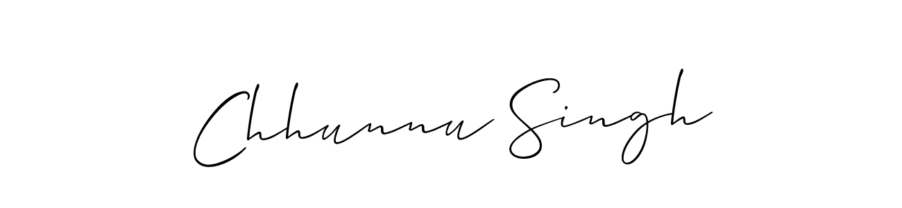 Also You can easily find your signature by using the search form. We will create Chhunnu Singh name handwritten signature images for you free of cost using Allison_Script sign style. Chhunnu Singh signature style 2 images and pictures png