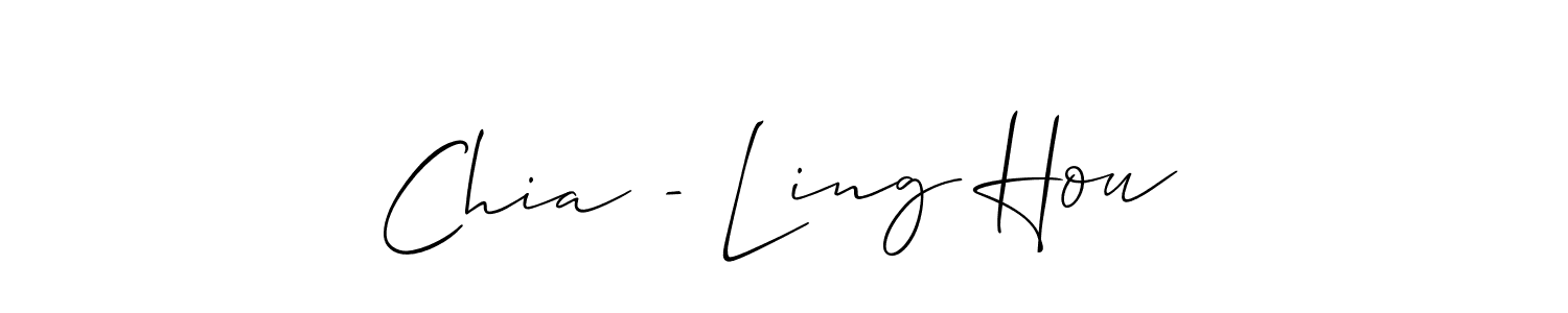 Also You can easily find your signature by using the search form. We will create Chia - Ling Hou name handwritten signature images for you free of cost using Allison_Script sign style. Chia - Ling Hou signature style 2 images and pictures png