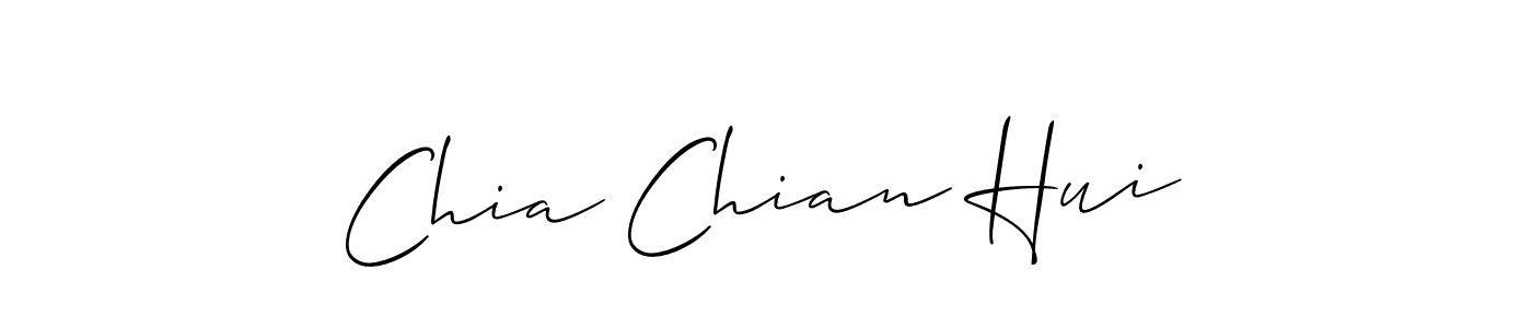 if you are searching for the best signature style for your name Chia Chian Hui. so please give up your signature search. here we have designed multiple signature styles  using Allison_Script. Chia Chian Hui signature style 2 images and pictures png