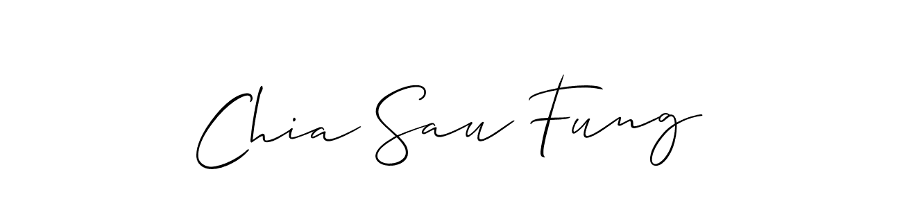 Create a beautiful signature design for name Chia Sau Fung. With this signature (Allison_Script) fonts, you can make a handwritten signature for free. Chia Sau Fung signature style 2 images and pictures png