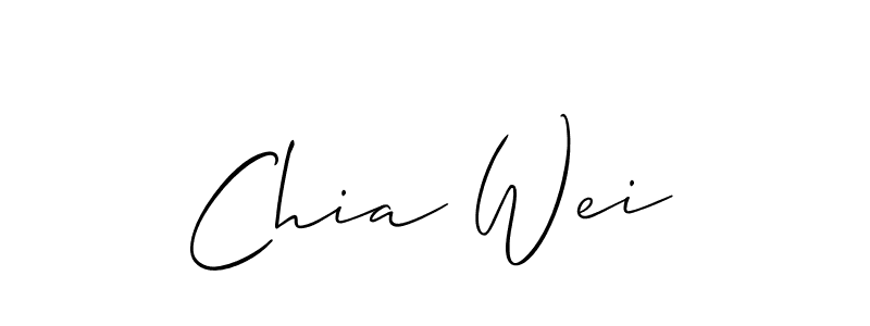 Design your own signature with our free online signature maker. With this signature software, you can create a handwritten (Allison_Script) signature for name Chia Wei. Chia Wei signature style 2 images and pictures png