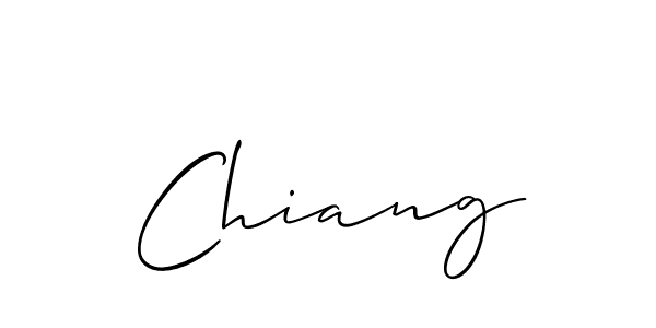 It looks lik you need a new signature style for name Chiang. Design unique handwritten (Allison_Script) signature with our free signature maker in just a few clicks. Chiang signature style 2 images and pictures png