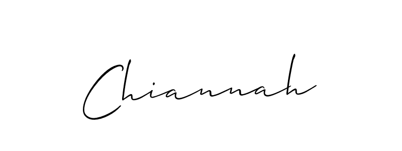 Design your own signature with our free online signature maker. With this signature software, you can create a handwritten (Allison_Script) signature for name Chiannah. Chiannah signature style 2 images and pictures png