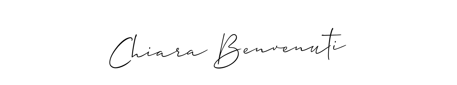 You should practise on your own different ways (Allison_Script) to write your name (Chiara Benvenuti) in signature. don't let someone else do it for you. Chiara Benvenuti signature style 2 images and pictures png