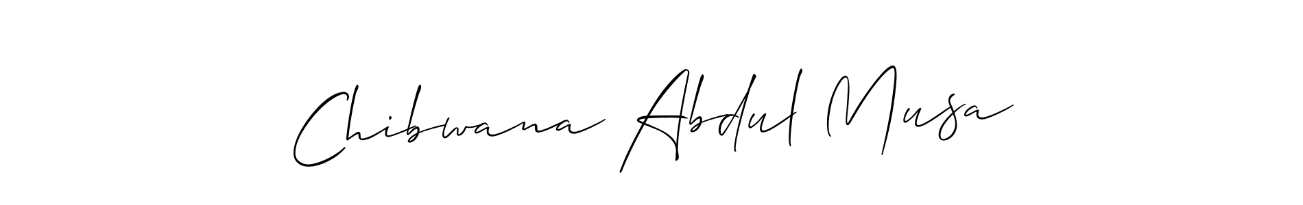 Allison_Script is a professional signature style that is perfect for those who want to add a touch of class to their signature. It is also a great choice for those who want to make their signature more unique. Get Chibwana Abdul Musa name to fancy signature for free. Chibwana Abdul Musa signature style 2 images and pictures png
