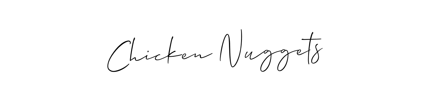 How to make Chicken Nuggets name signature. Use Allison_Script style for creating short signs online. This is the latest handwritten sign. Chicken Nuggets signature style 2 images and pictures png