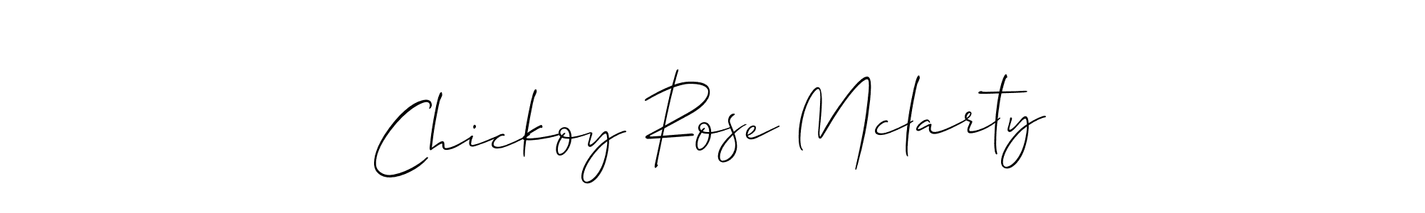 Similarly Allison_Script is the best handwritten signature design. Signature creator online .You can use it as an online autograph creator for name Chickoy Rose Mclarty. Chickoy Rose Mclarty signature style 2 images and pictures png