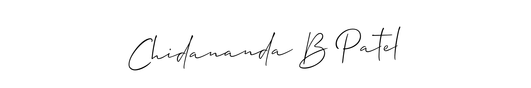 How to make Chidananda B Patel name signature. Use Allison_Script style for creating short signs online. This is the latest handwritten sign. Chidananda B Patel signature style 2 images and pictures png