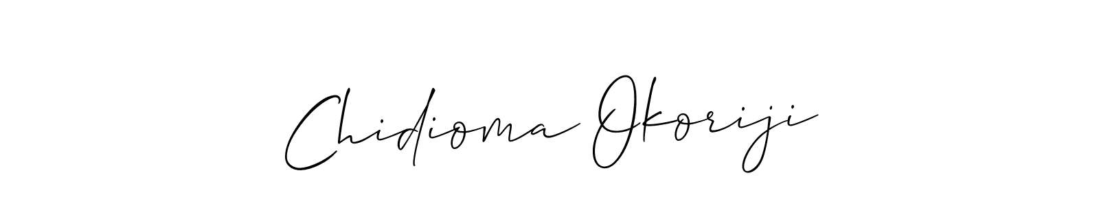if you are searching for the best signature style for your name Chidioma Okoriji. so please give up your signature search. here we have designed multiple signature styles  using Allison_Script. Chidioma Okoriji signature style 2 images and pictures png