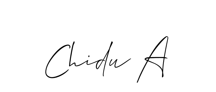 Similarly Allison_Script is the best handwritten signature design. Signature creator online .You can use it as an online autograph creator for name Chidu A. Chidu A signature style 2 images and pictures png