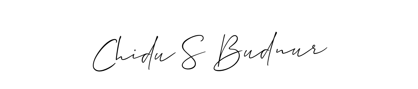 How to make Chidu S Budnur name signature. Use Allison_Script style for creating short signs online. This is the latest handwritten sign. Chidu S Budnur signature style 2 images and pictures png
