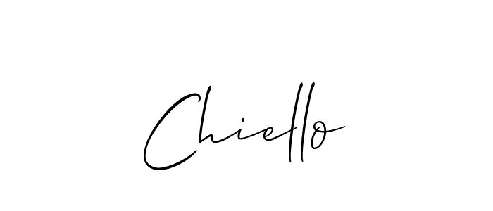 Design your own signature with our free online signature maker. With this signature software, you can create a handwritten (Allison_Script) signature for name Chiello. Chiello signature style 2 images and pictures png