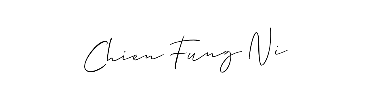 This is the best signature style for the Chien Fung Ni name. Also you like these signature font (Allison_Script). Mix name signature. Chien Fung Ni signature style 2 images and pictures png