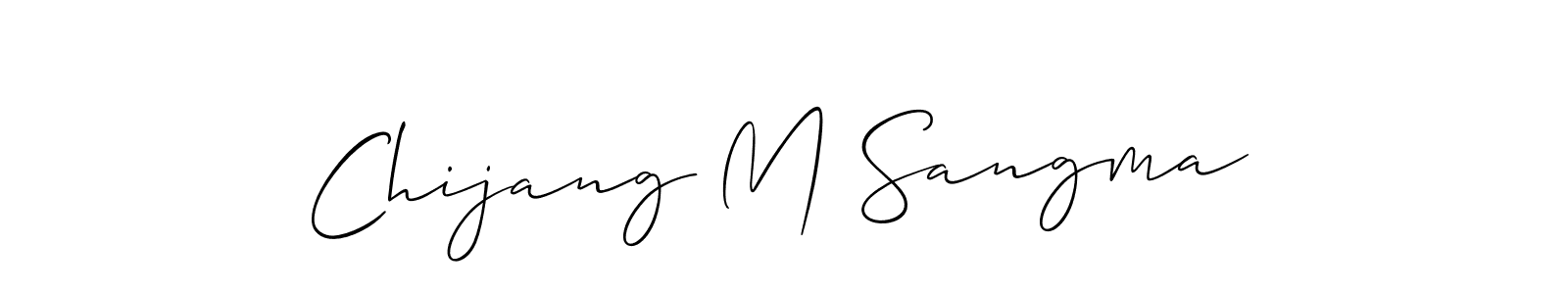 Use a signature maker to create a handwritten signature online. With this signature software, you can design (Allison_Script) your own signature for name Chijang M Sangma. Chijang M Sangma signature style 2 images and pictures png