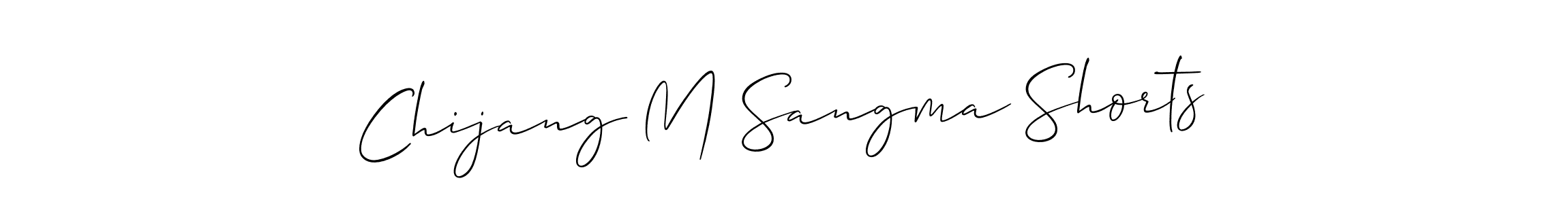 How to make Chijang M Sangma Shorts name signature. Use Allison_Script style for creating short signs online. This is the latest handwritten sign. Chijang M Sangma Shorts signature style 2 images and pictures png