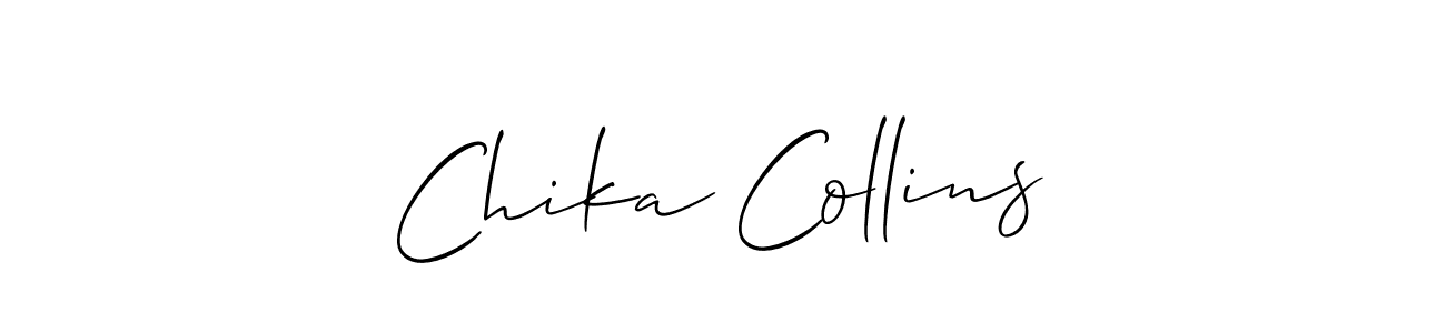 You can use this online signature creator to create a handwritten signature for the name Chika Collins. This is the best online autograph maker. Chika Collins signature style 2 images and pictures png
