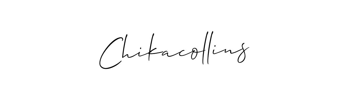 Also You can easily find your signature by using the search form. We will create Chikacollins name handwritten signature images for you free of cost using Allison_Script sign style. Chikacollins signature style 2 images and pictures png