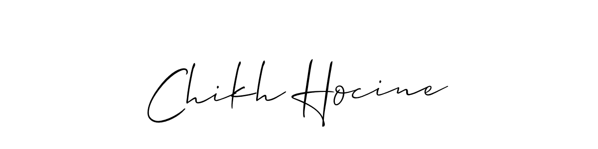 How to make Chikh Hocine name signature. Use Allison_Script style for creating short signs online. This is the latest handwritten sign. Chikh Hocine signature style 2 images and pictures png