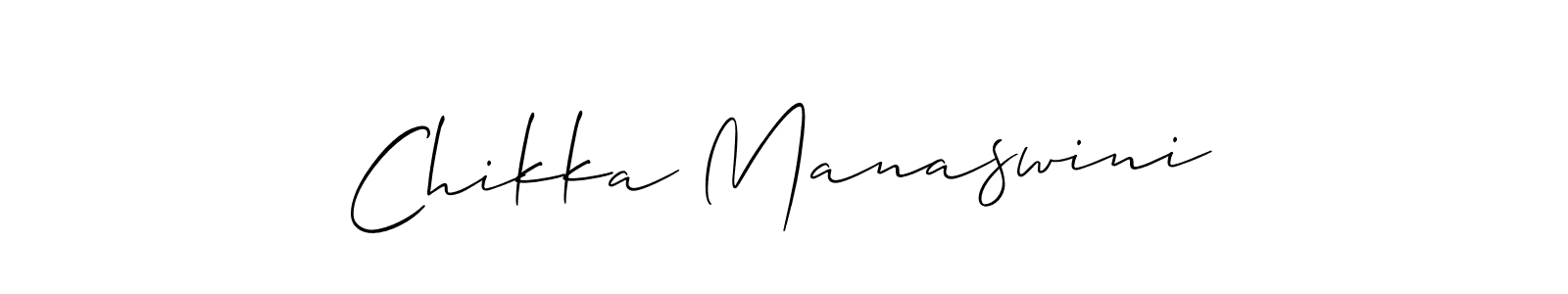 The best way (Allison_Script) to make a short signature is to pick only two or three words in your name. The name Chikka Manaswini include a total of six letters. For converting this name. Chikka Manaswini signature style 2 images and pictures png