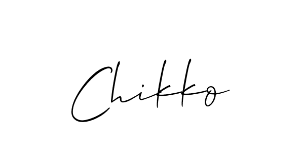 Design your own signature with our free online signature maker. With this signature software, you can create a handwritten (Allison_Script) signature for name Chikko. Chikko signature style 2 images and pictures png