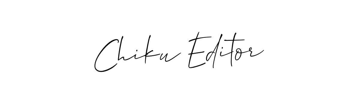 It looks lik you need a new signature style for name Chiku Editor. Design unique handwritten (Allison_Script) signature with our free signature maker in just a few clicks. Chiku Editor signature style 2 images and pictures png