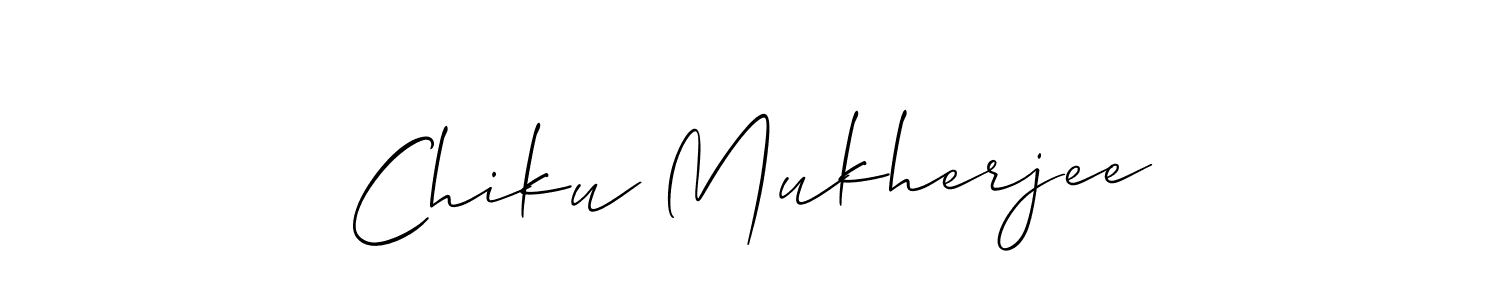 Allison_Script is a professional signature style that is perfect for those who want to add a touch of class to their signature. It is also a great choice for those who want to make their signature more unique. Get Chiku Mukherjee name to fancy signature for free. Chiku Mukherjee signature style 2 images and pictures png