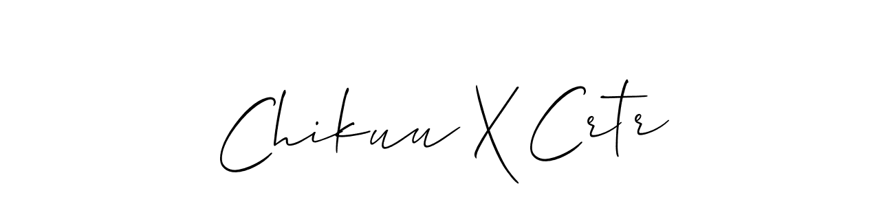The best way (Allison_Script) to make a short signature is to pick only two or three words in your name. The name Chikuu X Crtr include a total of six letters. For converting this name. Chikuu X Crtr signature style 2 images and pictures png