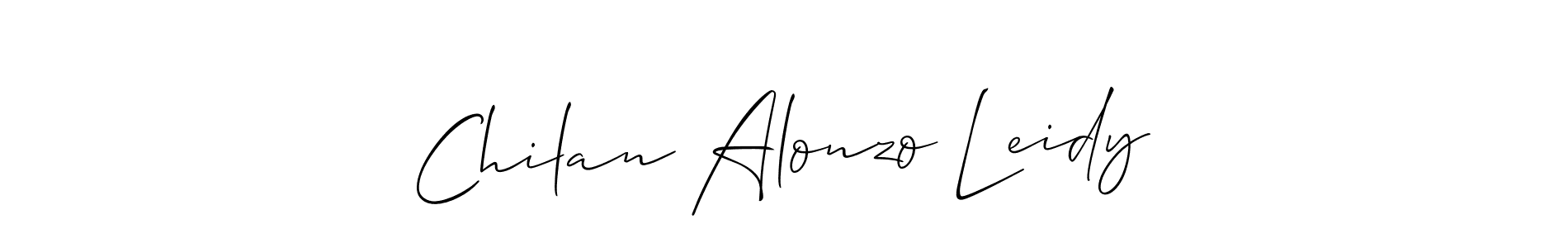 How to make Chilan Alonzo Leidy name signature. Use Allison_Script style for creating short signs online. This is the latest handwritten sign. Chilan Alonzo Leidy signature style 2 images and pictures png