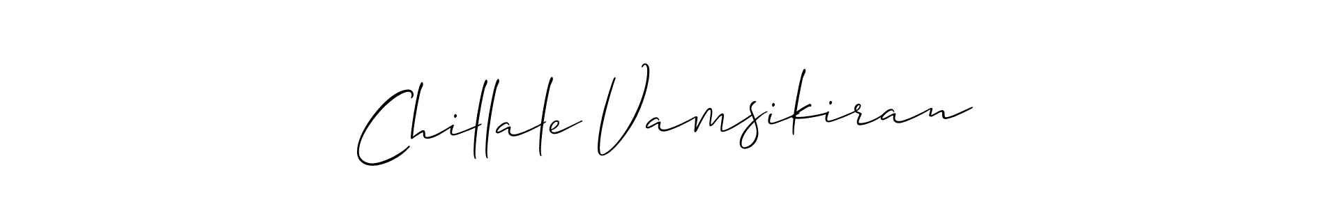 You should practise on your own different ways (Allison_Script) to write your name (Chillale Vamsikiran) in signature. don't let someone else do it for you. Chillale Vamsikiran signature style 2 images and pictures png