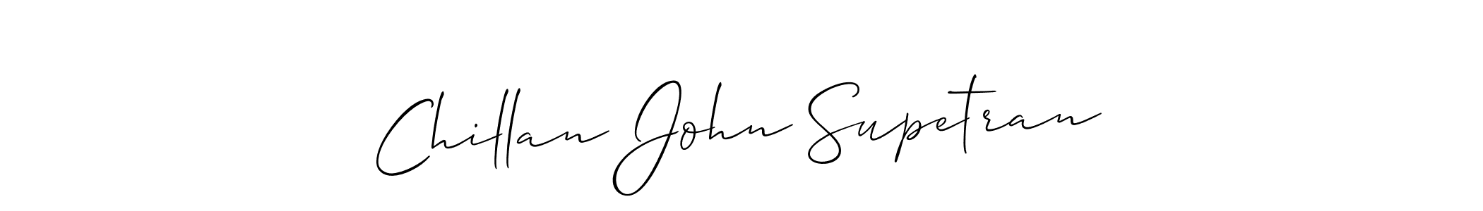 Make a beautiful signature design for name Chillan John Supetran. With this signature (Allison_Script) style, you can create a handwritten signature for free. Chillan John Supetran signature style 2 images and pictures png