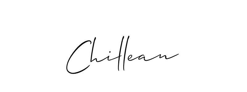 Allison_Script is a professional signature style that is perfect for those who want to add a touch of class to their signature. It is also a great choice for those who want to make their signature more unique. Get Chillean name to fancy signature for free. Chillean signature style 2 images and pictures png