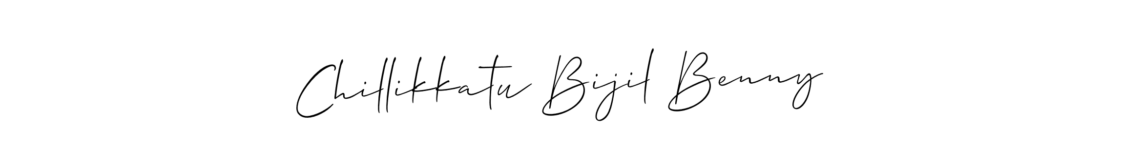 Make a beautiful signature design for name Chillikkatu Bijil Benny. With this signature (Allison_Script) style, you can create a handwritten signature for free. Chillikkatu Bijil Benny signature style 2 images and pictures png