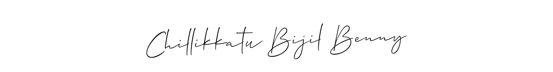 Make a beautiful signature design for name Chillikkatu Bijil Benny. With this signature (Allison_Script) style, you can create a handwritten signature for free. Chillikkatu Bijil Benny signature style 2 images and pictures png