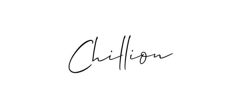 Also You can easily find your signature by using the search form. We will create Chillion name handwritten signature images for you free of cost using Allison_Script sign style. Chillion signature style 2 images and pictures png