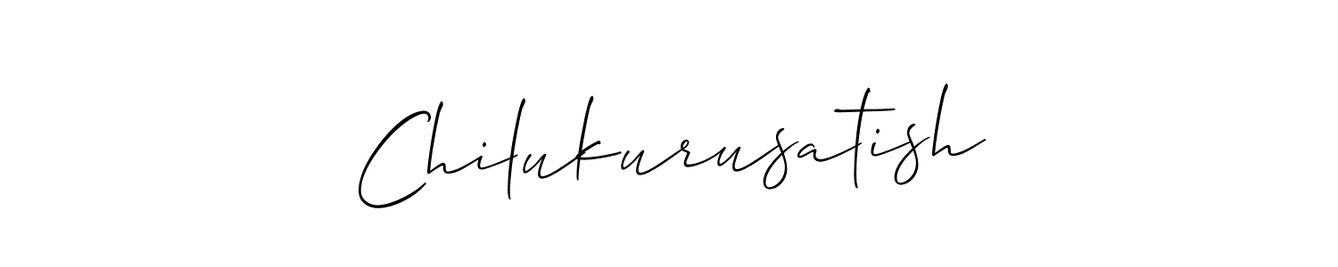 The best way (Allison_Script) to make a short signature is to pick only two or three words in your name. The name Chilukurusatish include a total of six letters. For converting this name. Chilukurusatish signature style 2 images and pictures png