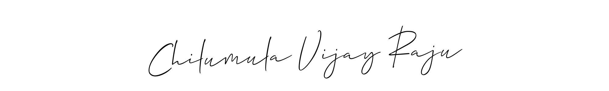 This is the best signature style for the Chilumula Vijay Raju name. Also you like these signature font (Allison_Script). Mix name signature. Chilumula Vijay Raju signature style 2 images and pictures png