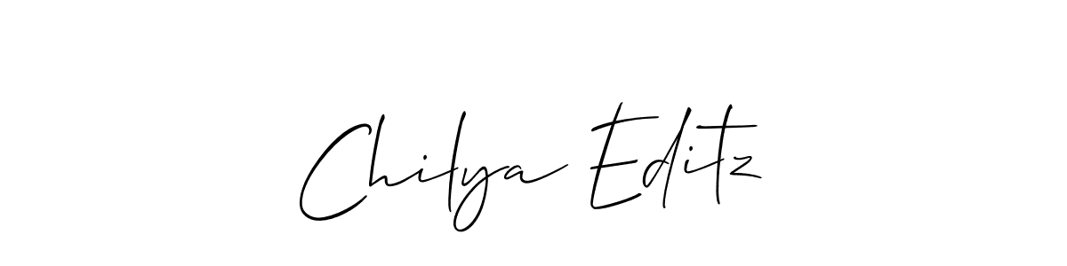 You should practise on your own different ways (Allison_Script) to write your name (Chilya Editz) in signature. don't let someone else do it for you. Chilya Editz signature style 2 images and pictures png