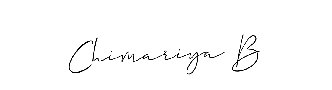 It looks lik you need a new signature style for name Chimariya B. Design unique handwritten (Allison_Script) signature with our free signature maker in just a few clicks. Chimariya B signature style 2 images and pictures png