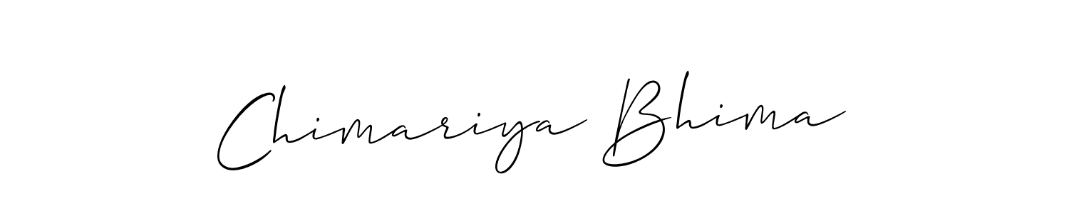 Use a signature maker to create a handwritten signature online. With this signature software, you can design (Allison_Script) your own signature for name Chimariya Bhima. Chimariya Bhima signature style 2 images and pictures png