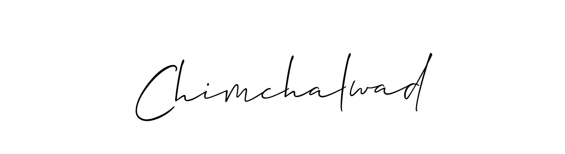 Use a signature maker to create a handwritten signature online. With this signature software, you can design (Allison_Script) your own signature for name Chimchalwad. Chimchalwad signature style 2 images and pictures png