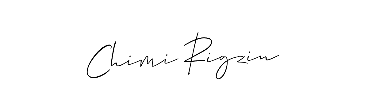 Use a signature maker to create a handwritten signature online. With this signature software, you can design (Allison_Script) your own signature for name Chimi Rigzin. Chimi Rigzin signature style 2 images and pictures png