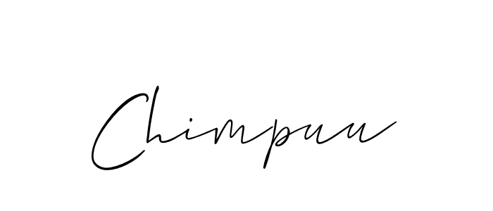 Make a beautiful signature design for name Chimpuu. With this signature (Allison_Script) style, you can create a handwritten signature for free. Chimpuu signature style 2 images and pictures png