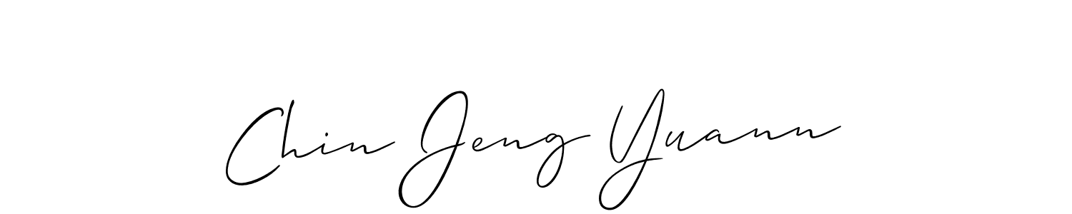 Design your own signature with our free online signature maker. With this signature software, you can create a handwritten (Allison_Script) signature for name Chin Jeng Yuann. Chin Jeng Yuann signature style 2 images and pictures png