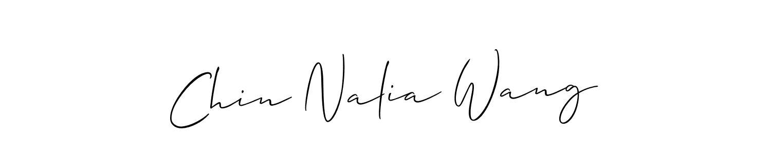 You should practise on your own different ways (Allison_Script) to write your name (Chin Nalia Wang) in signature. don't let someone else do it for you. Chin Nalia Wang signature style 2 images and pictures png